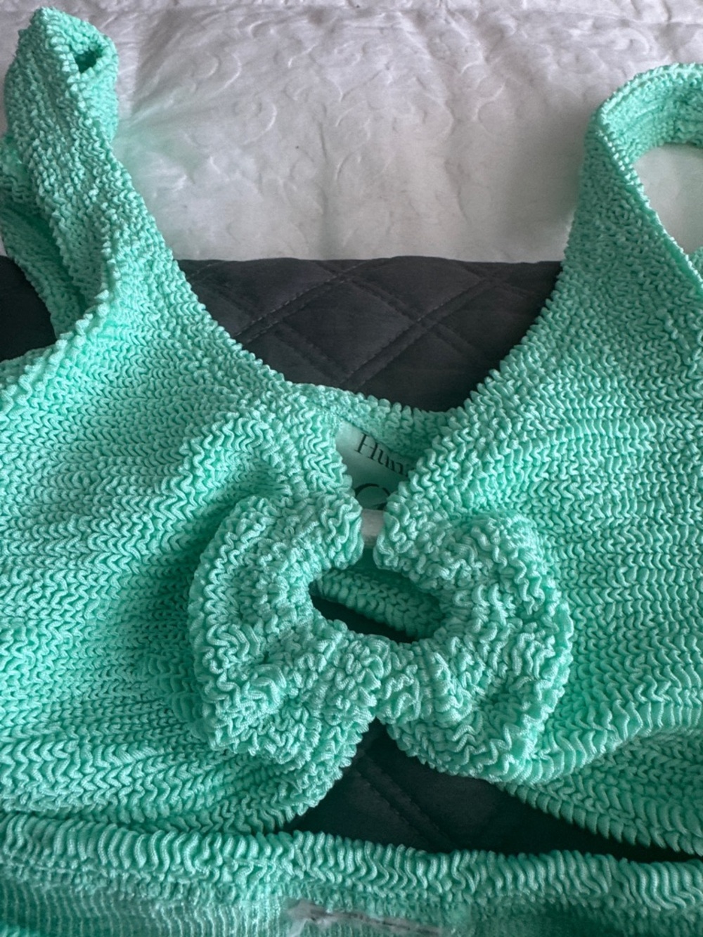 Hunza G Mint Green Textured Twist Bikini - Picture 4 of 6